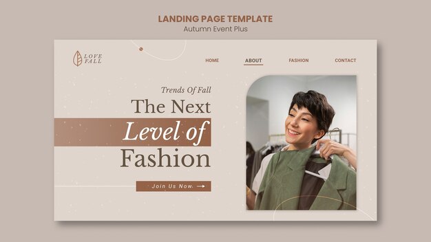 Pagina di destinazione dell'evento di moda autunnale minimale