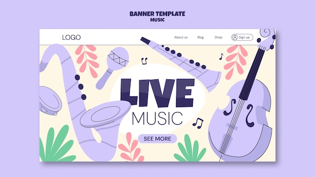 Pagina di destinazione dell'intrattenimento musicale
