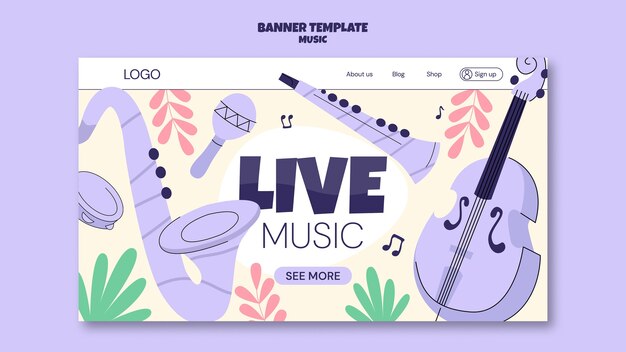 Pagina di destinazione dell'intrattenimento musicale