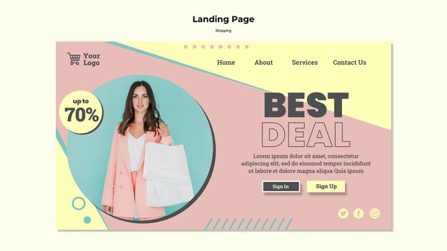 Pagina di destinazione dell'offerta migliore per lo shopping