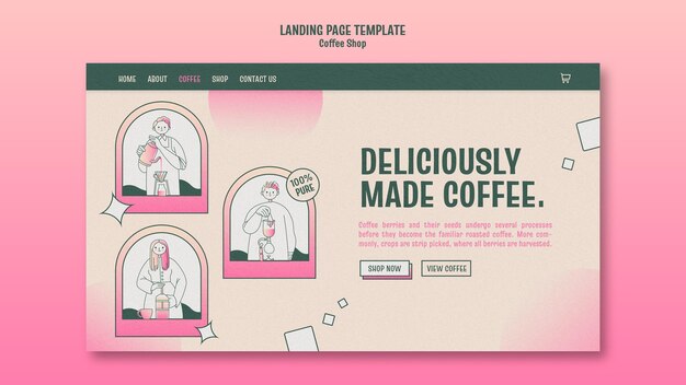 Pagina di destinazione della caffetteria