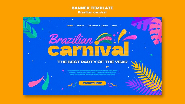 PSD gratuito pagina di destinazione della celebrazione del carnevale brasiliano