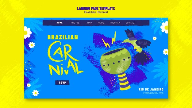 Pagina di destinazione della celebrazione del carnevale brasiliano