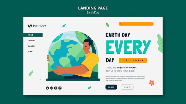 Pagina di destinazione della celebrazione della Giornata della Terra