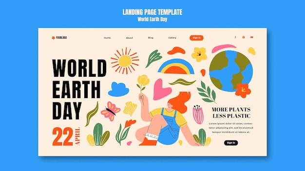 Pagina di destinazione della celebrazione della giornata mondiale della terra
