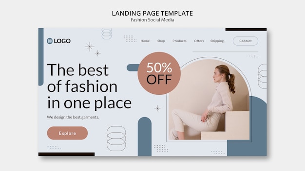 Pagina di destinazione della collezione di moda
