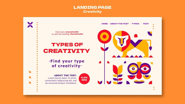 PSD gratuito pagina di destinazione della creatività