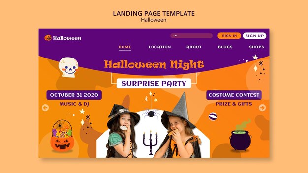 Pagina di destinazione della festa di Halloween