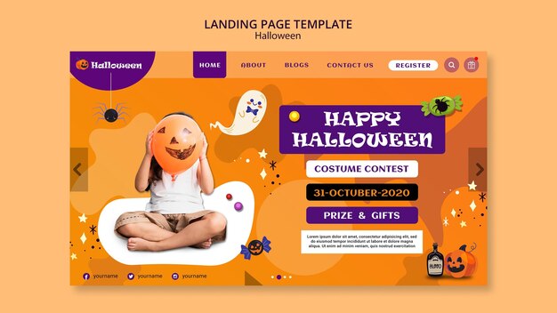 Pagina di destinazione della festa di Halloween