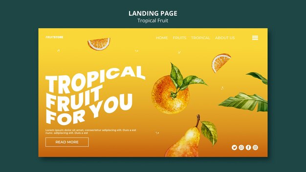Pagina di destinazione della frutta tropicale