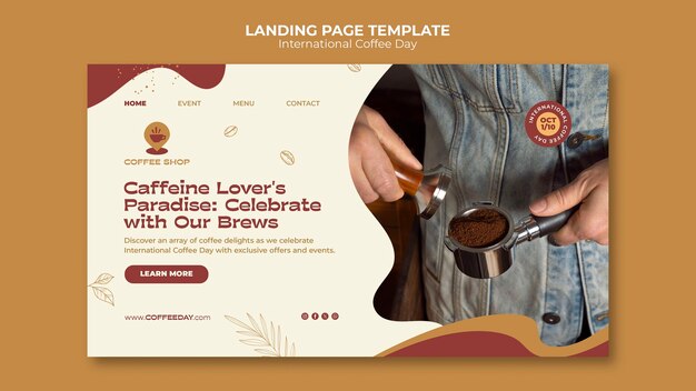 Pagina di destinazione della giornata internazionale del caffè