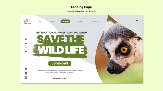 Pagina di destinazione della giornata internazionale della foresta