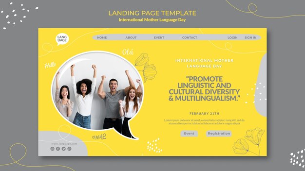 Pagina di destinazione della giornata internazionale della lingua madre