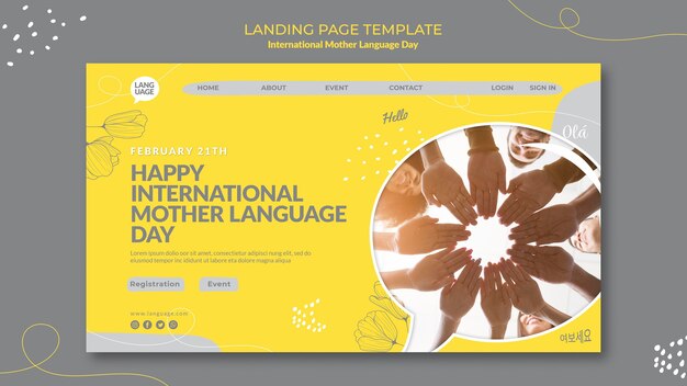 Pagina di destinazione della giornata internazionale della lingua madre