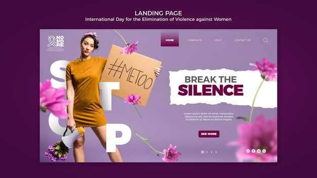 Pagina di destinazione della giornata internazionale per l'eliminazione della violenza contro le donne