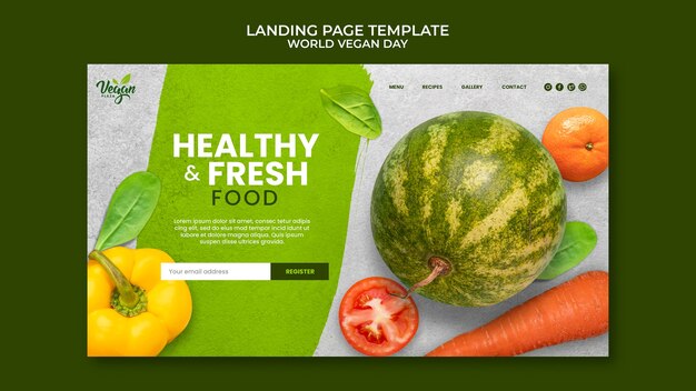 Pagina di destinazione della giornata mondiale dei vegani