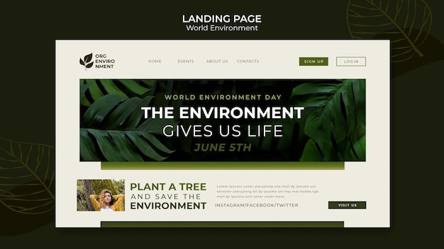 Pagina di destinazione della giornata mondiale dell'ambiente