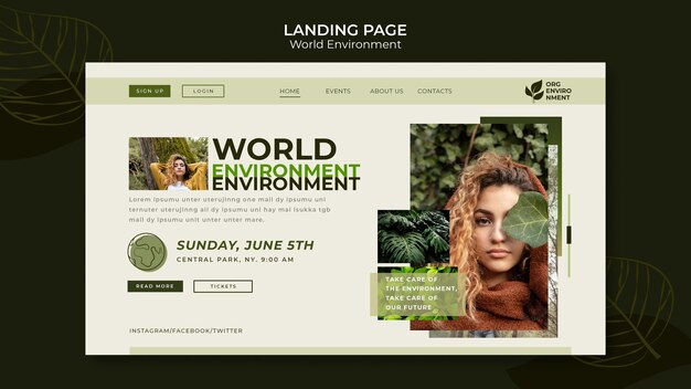 Pagina di destinazione della giornata mondiale dell'ambiente