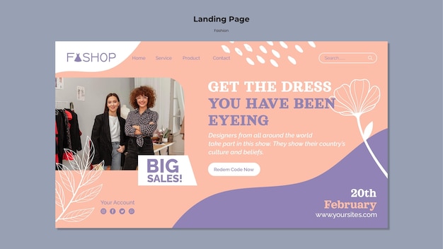 Pagina di destinazione delle vendite di moda