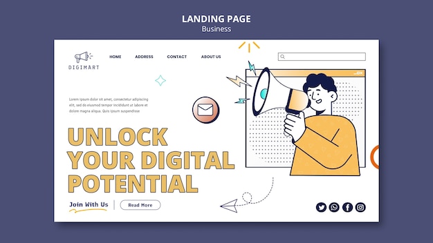 Pagina di destinazione di strategia aziendale design piatto