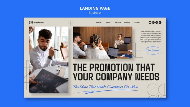 Pagina di destinazione di strategia aziendale design piatto