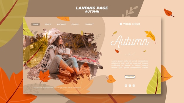Pagina di destinazione per accogliere la stagione autunnale