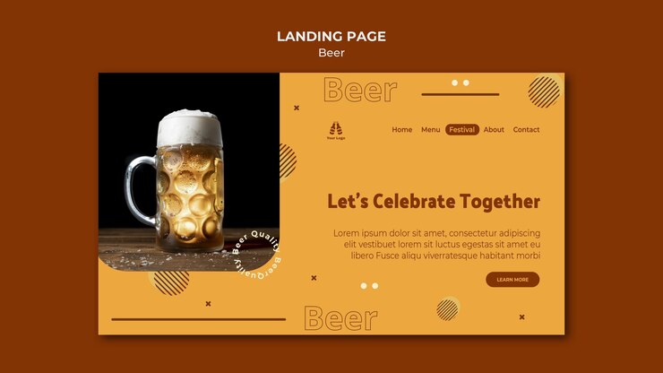 PSD gratuito pagina di destinazione per birra fresca