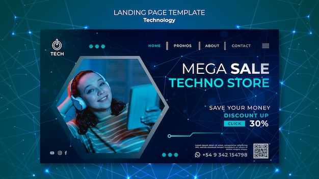 Pagina di destinazione per il negozio techno