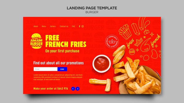 Pagina di destinazione per il ristorante di hamburger