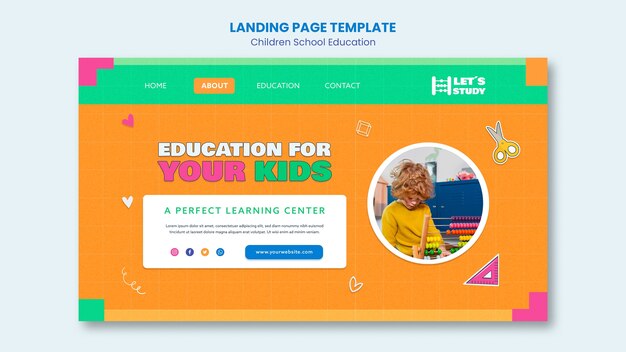 Pagina di destinazione per l'educazione dei bambini