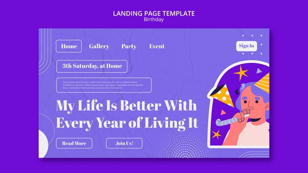 Pagina di destinazione per la celebrazione del compleanno