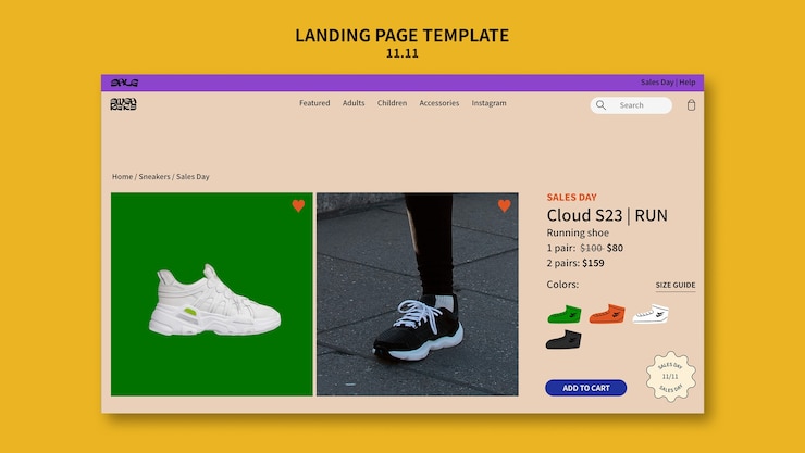PSD gratuito pagina di destinazione per la celebrazione della giornata dello shopping