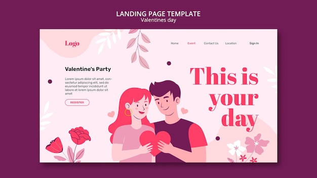 Pagina di destinazione per la celebrazione di San Valentino