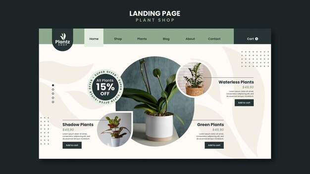 Pagina di destinazione per la cura delle piante dal design piatto