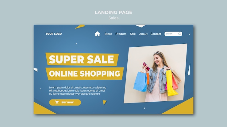 PSD gratuito pagina di destinazione per la vendita al dettaglio