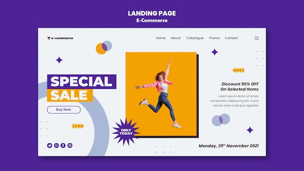 Pagina di destinazione vendita speciale e-commerce