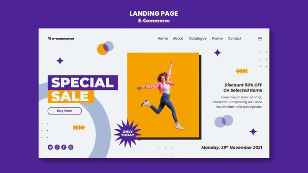Pagina di destinazione vendita speciale e-commerce