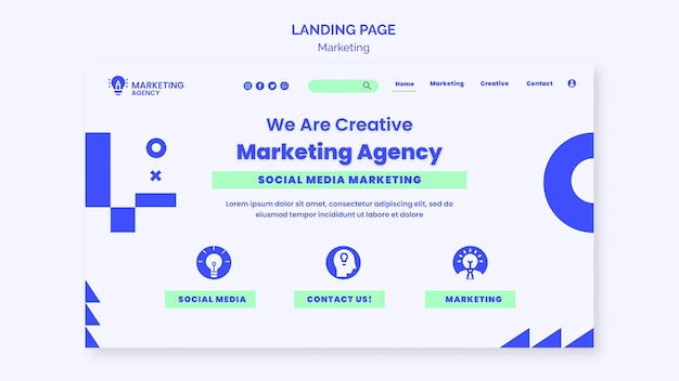 Página de inicio de la agencia de marketing
