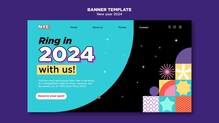 PSD gratuito página de inicio de la celebración del año nuevo 2024