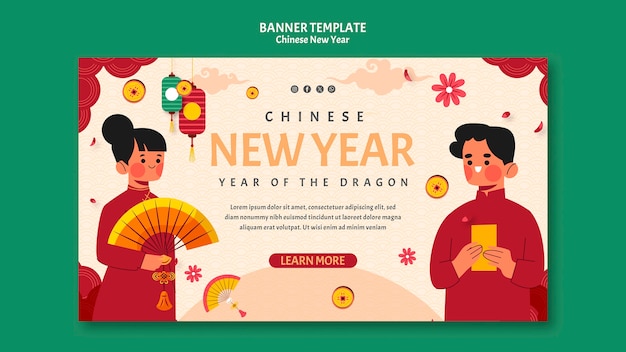 PSD gratuito página de inicio de la celebración del año nuevo chino