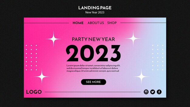 Página de inicio de celebración de año nuevo