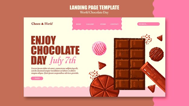 Página de inicio de la celebración del día mundial del chocolate