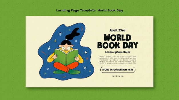 PSD gratuito página de inicio de la celebración del día mundial del libro