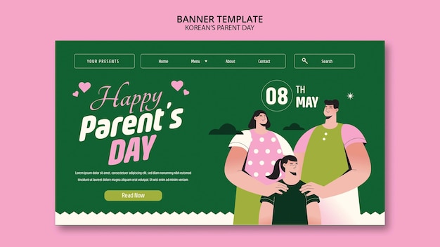 Página de inicio de celebración del día de los padres coreanos