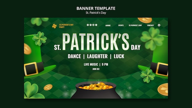 La página de inicio de la celebración del día de san patricio.