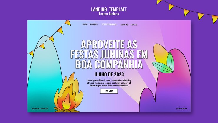 PSD gratuito página de inicio de celebración de festas juninas