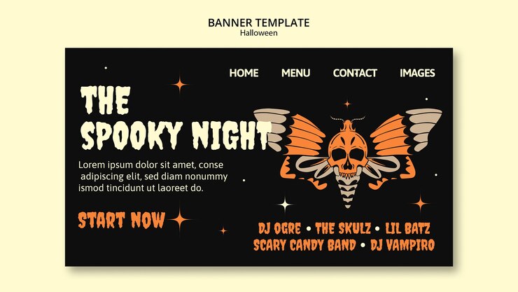 PSD gratuito página de inicio de la celebración de halloween