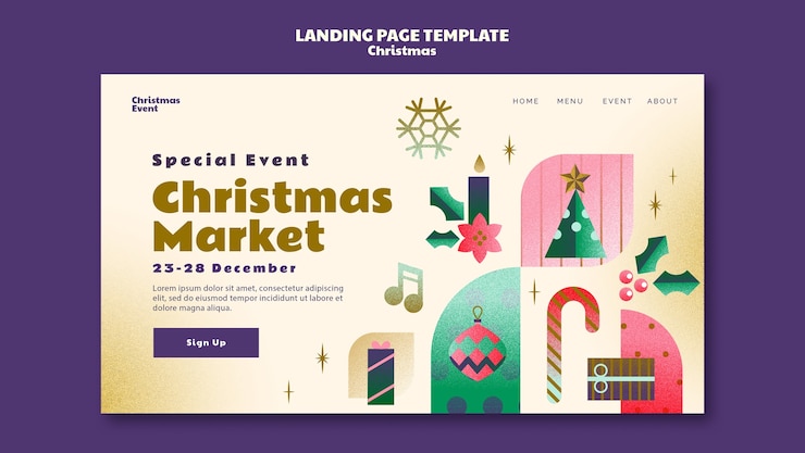 PSD gratuito página de inicio de celebración de navidad