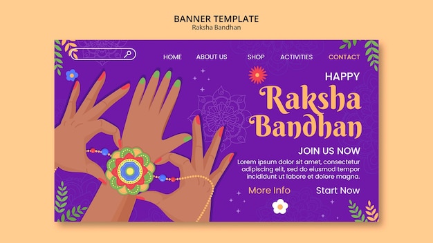PSD gratuito página de inicio de la celebración de raksha bandhan