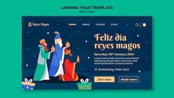 PSD gratuito página de inicio de la celebración de reyes magos